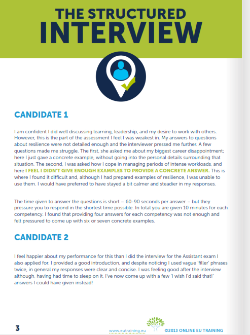 EPSO Assessment Centre Candidate Report